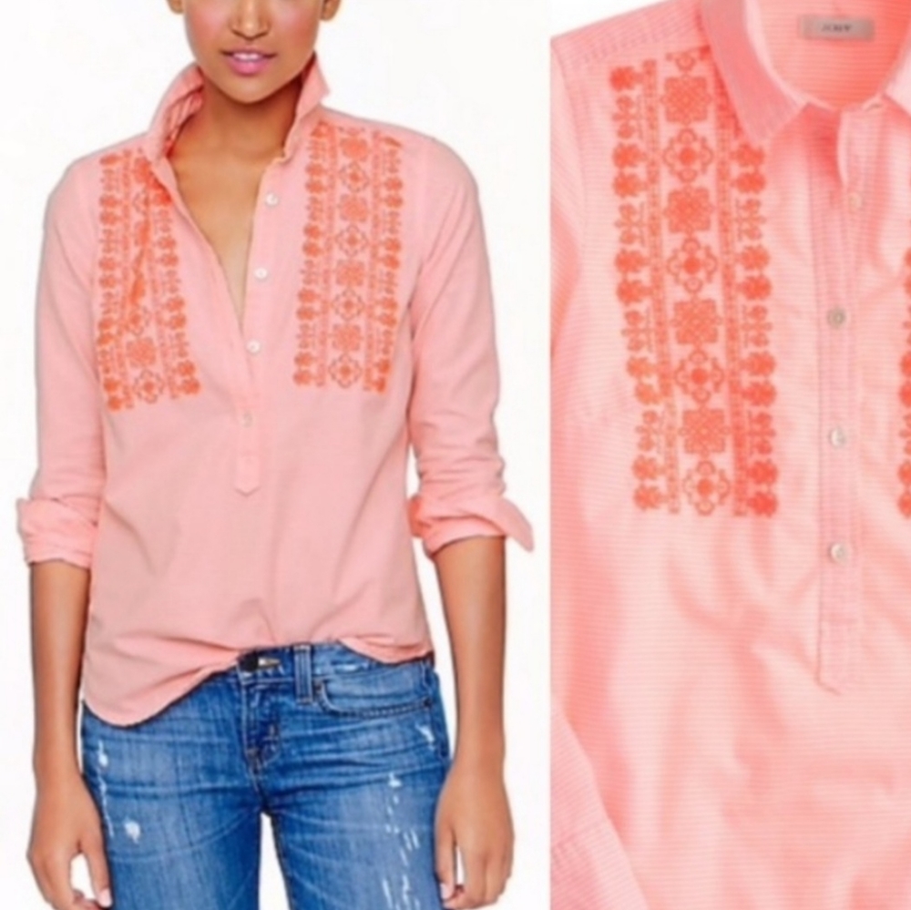 J .Crew Neon Pink Striped